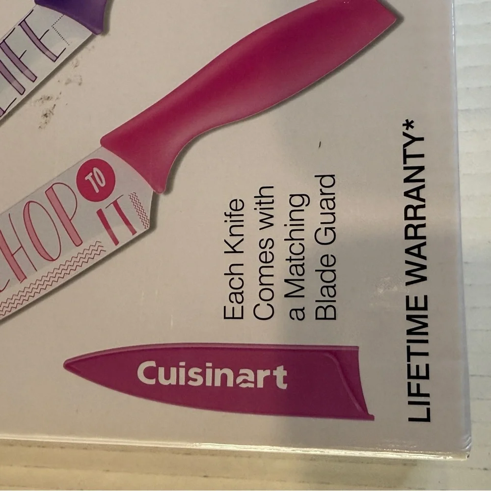🆕 Cuisinart 10-Piece Colorful Typography Knife Set – Nonstick Blades – 🆕